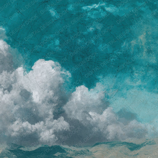 Turquoise Ink Altitude Cloudmap Digital Paper Pack (DDD004102)