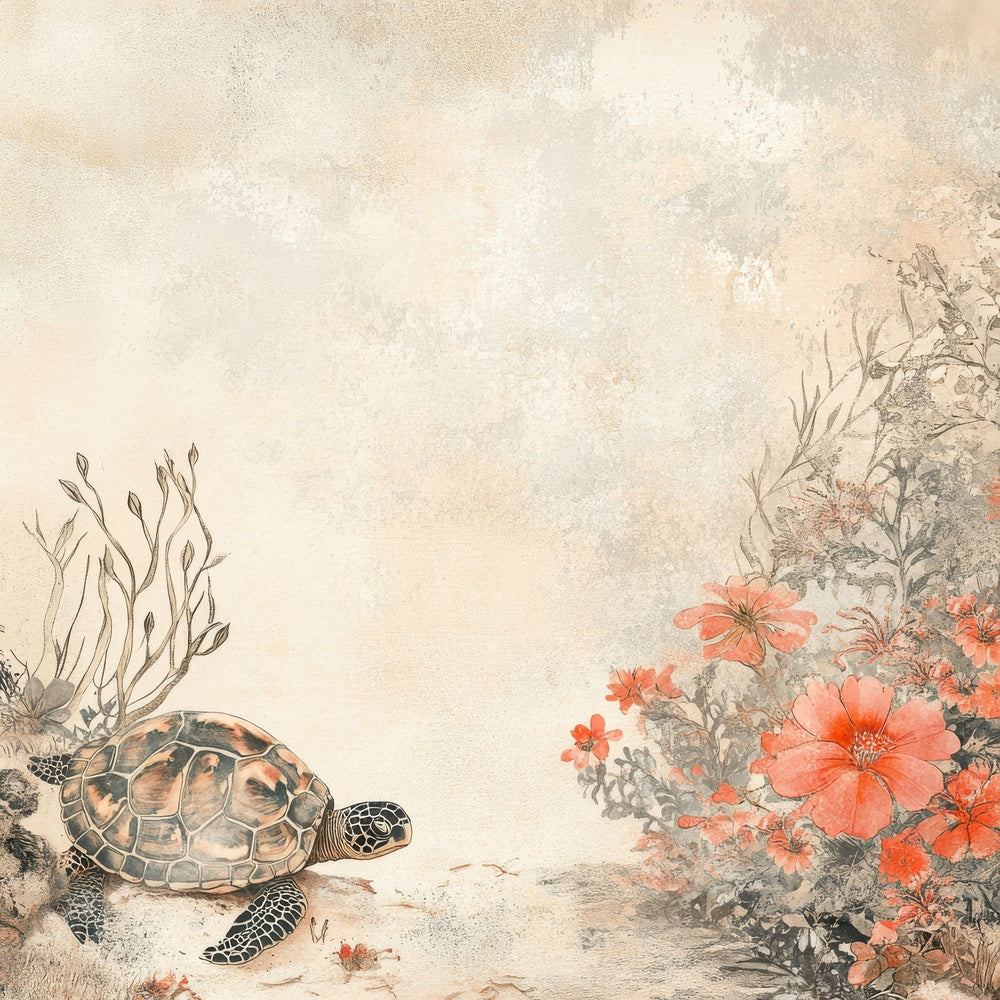 Turtle Sea Bloom Digital Paper Pack (DDD004106)