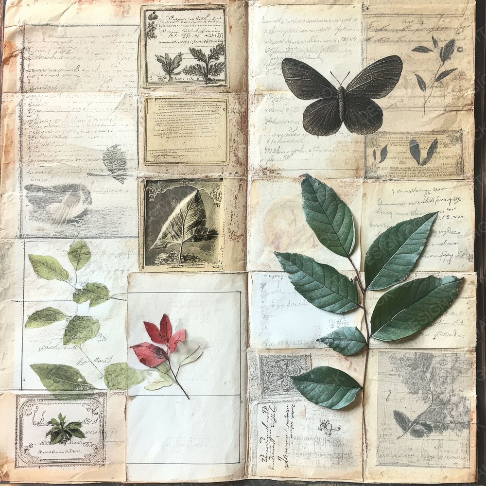 Victorian Decoupage Botanical Scrap Digital Paper Pack (DDD004170)