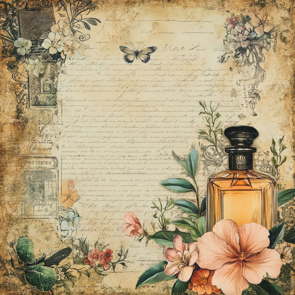 Victorian Decoupage Calling Card Perfume Digital Paper Pack (DDD004174)