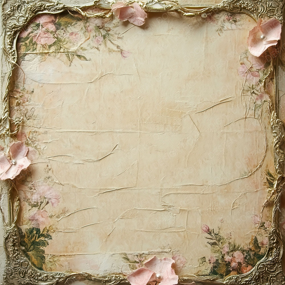 Victorian Decoupage Gold Frame Floral Wrap Digital Paper Pack (DDD004183)