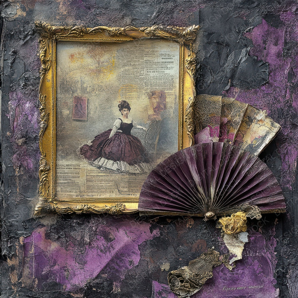 Victorian Decoupage Opera Flyer Digital Paper Pack (DDD004195)
