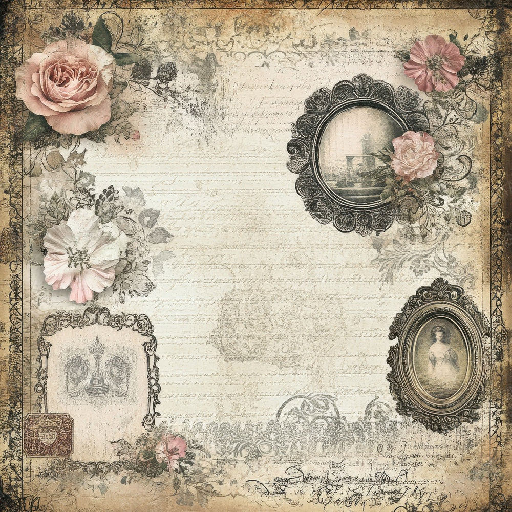 Victorian Decoupage Perfume Label Digital Paper Pack (DDD004199)