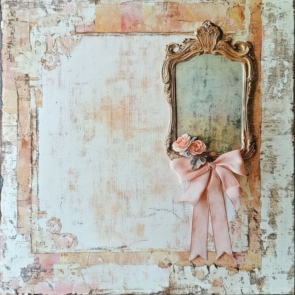 Victorian Decoupage Ribbon Mirror Digital Paper Pack (DDD004203)