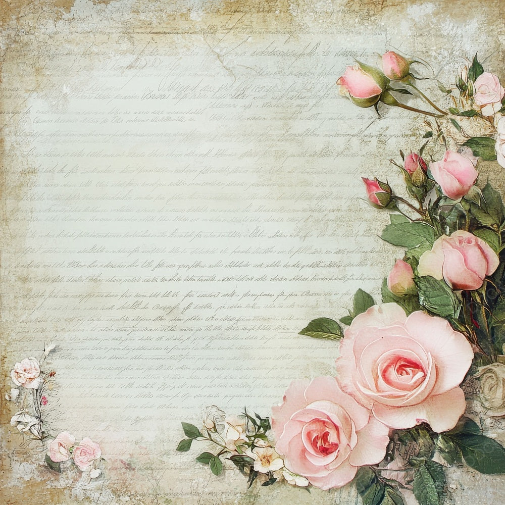Victorian Decoupage Rosebud Journal Digital Paper Pack (DDD004205)