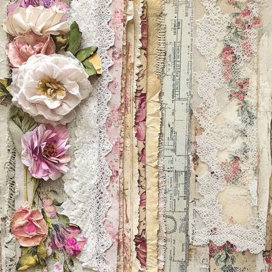 Victorian Decoupage Sewing Lace Floral Digital Paper Pack (DDD004208)