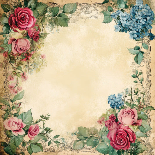 Victorian Decoupage Victorian Floral Digital Paper Pack (DDD004210)
