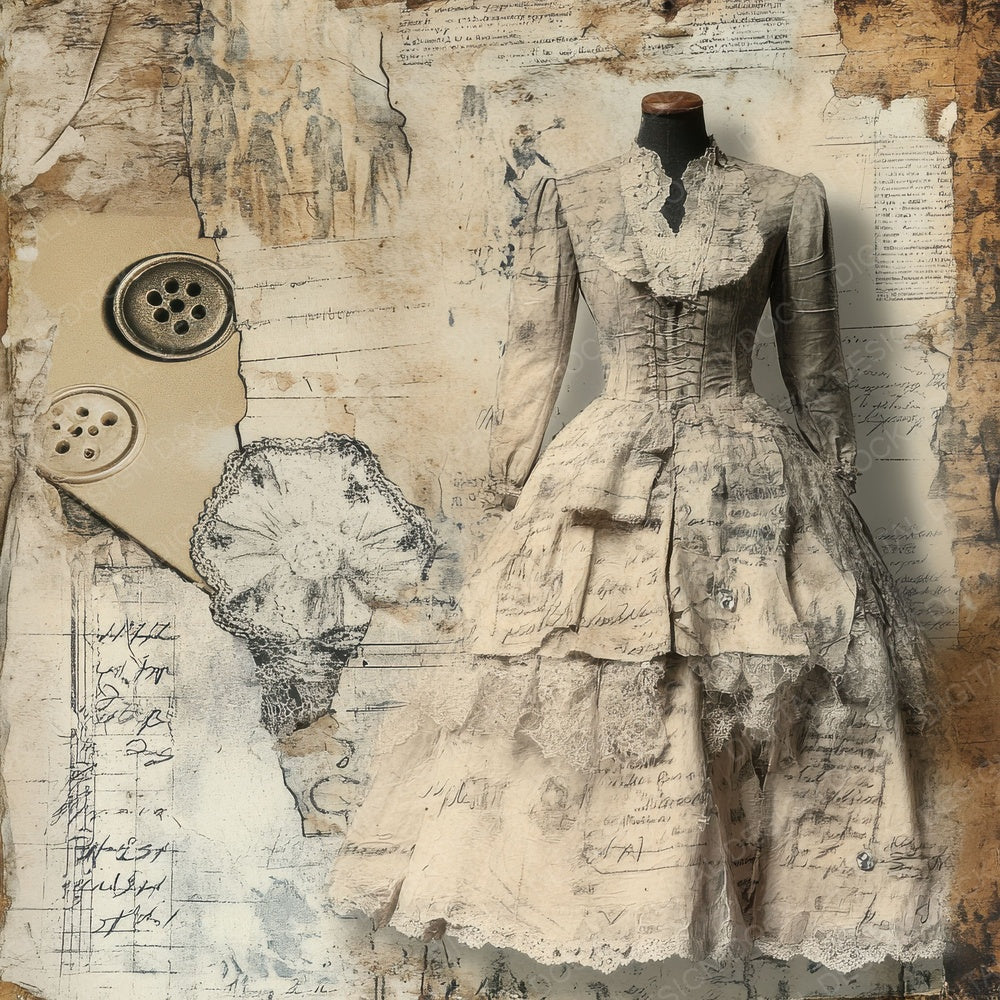Victorian Dress Pattern Digital Paper Pack (DDD004213)