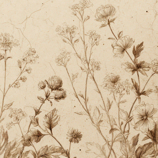 Victorian Engraved Wildflowers Digital Paper Pack (DDD008562)
