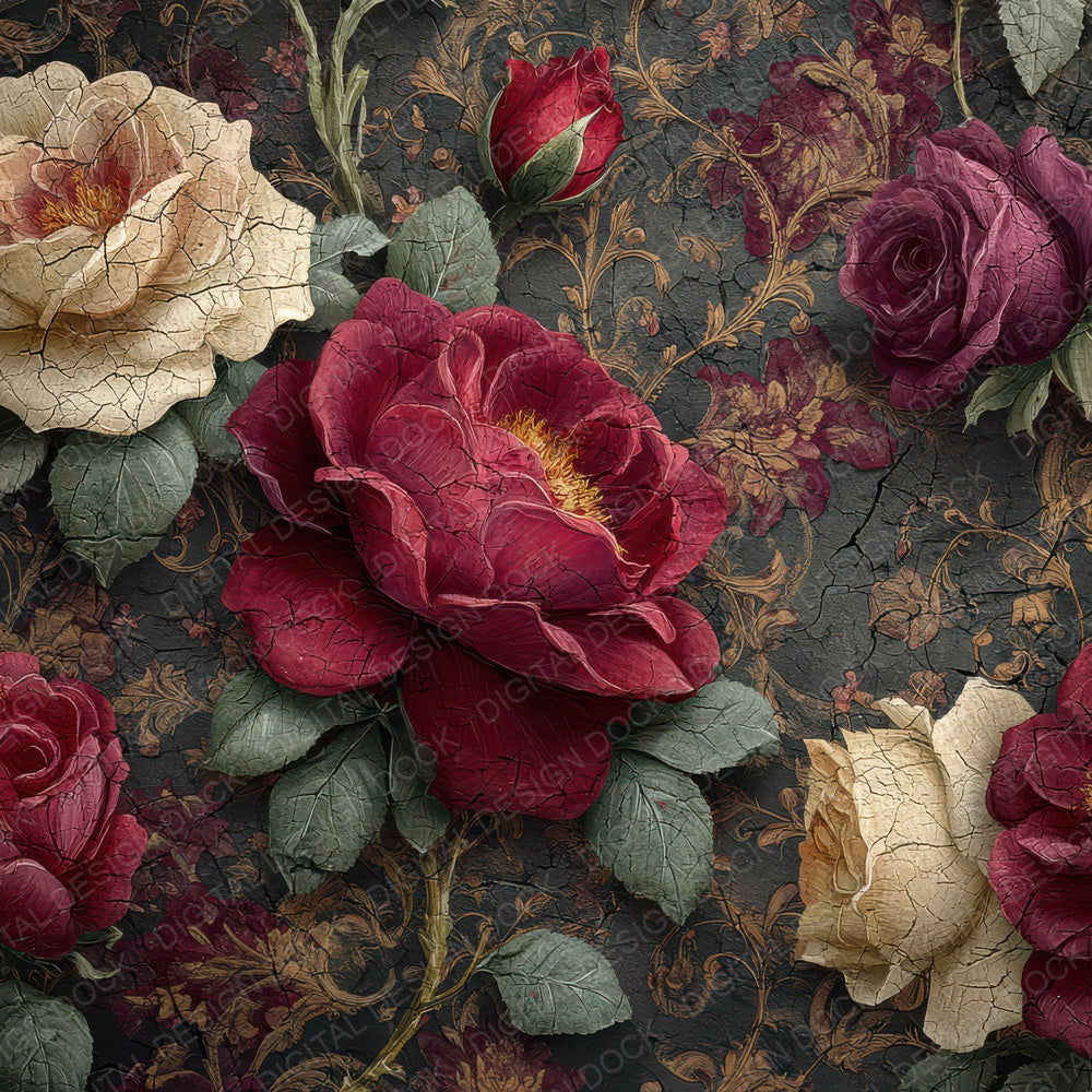 Victorian Fade Florals Digital Paper Pack (DDD004214)