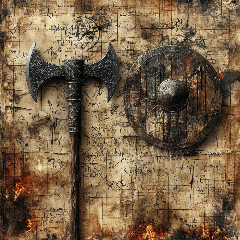 Viking Axe Shield Digital Paper Pack (DDD004220)