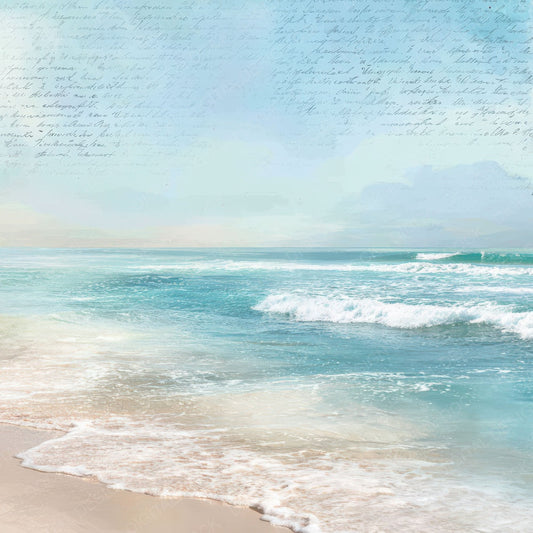 Vintage Bright Beach Scene Digital Paper Pack (DDD012320)