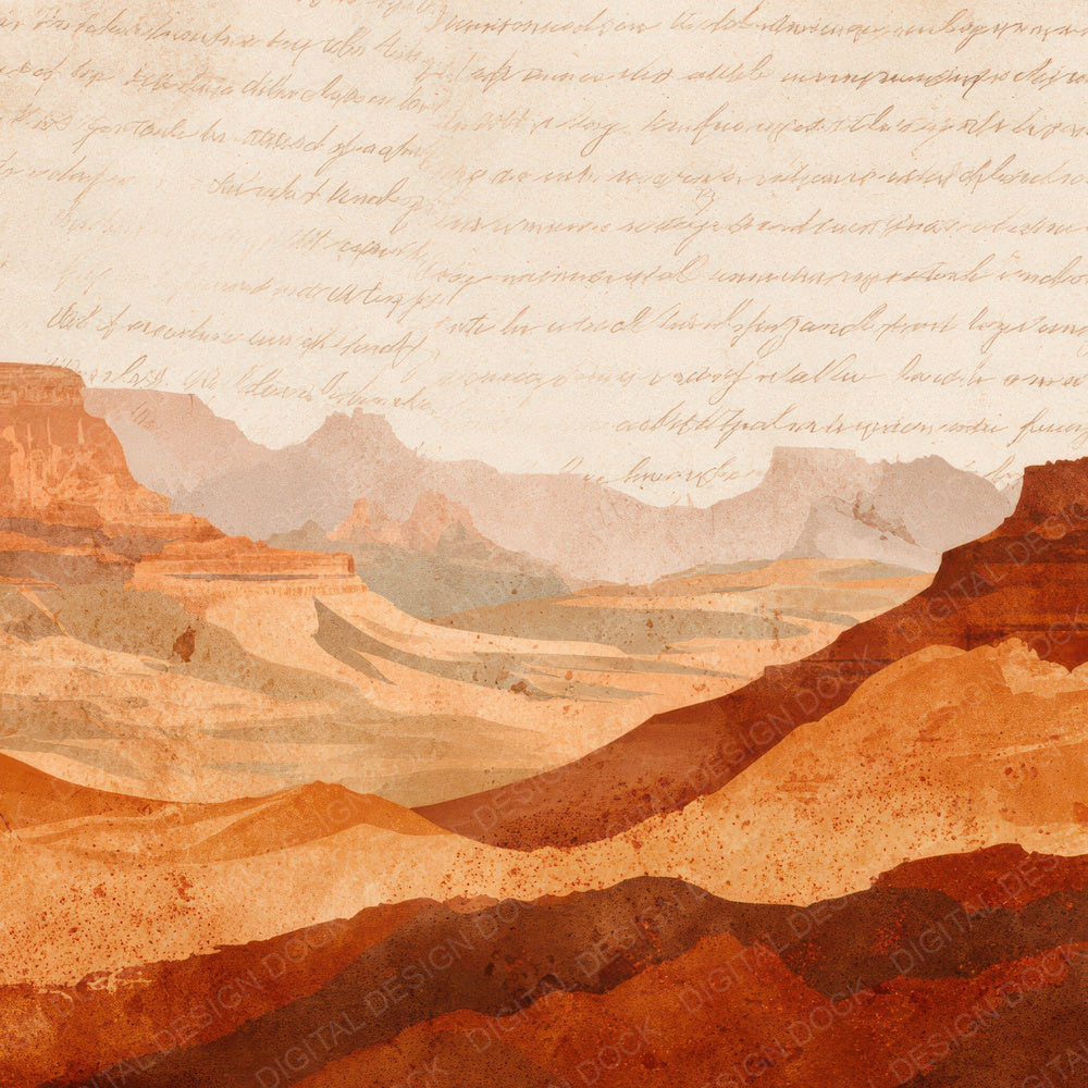 Vintage Canyon Rock Scene Digital Paper Pack (DDD012188)