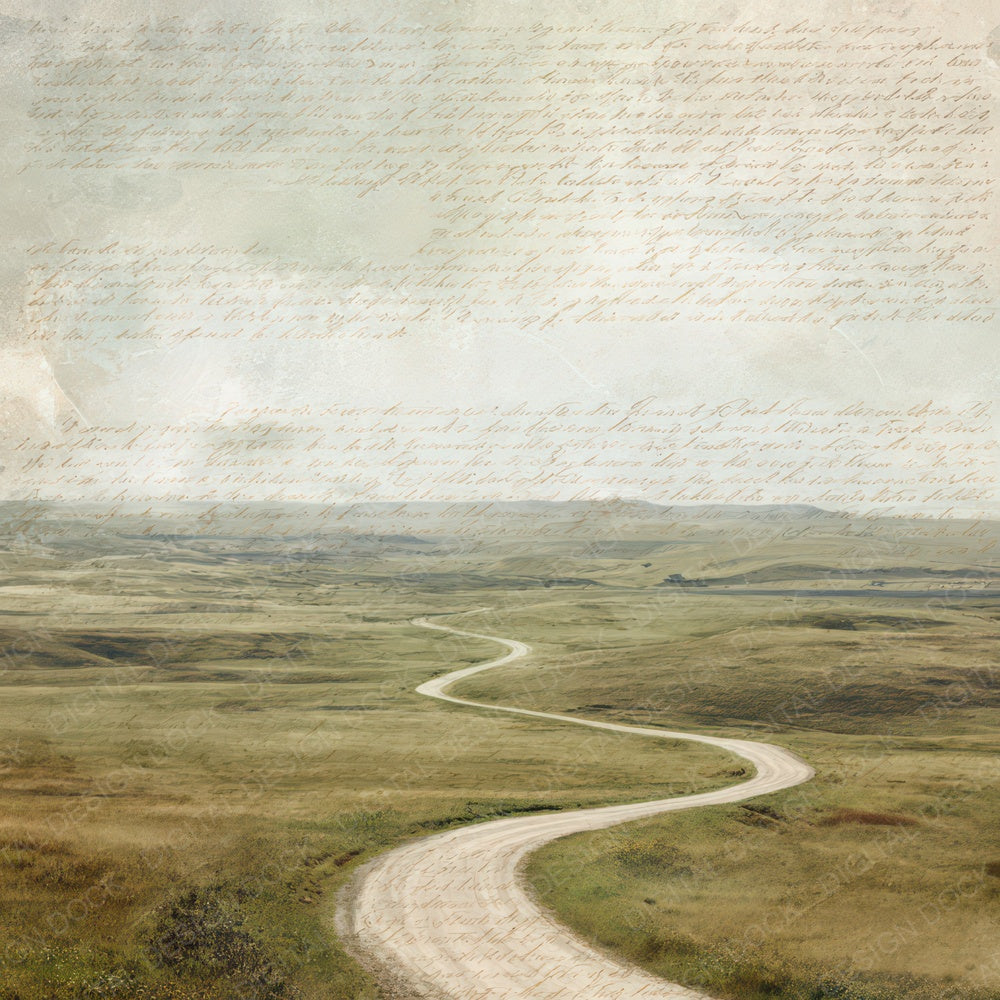 Vintage Countryside Road Scene Digital Paper Pack (DDD012189)