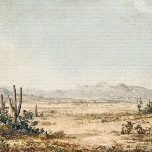 Vintage Desert Cactus Scene Digital Paper Pack (DDD012235)