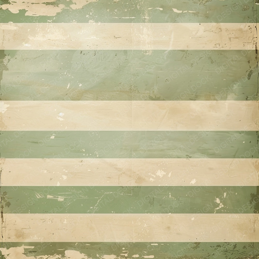 Vintage Digital Paper Pale Green Stripes Digital Paper Pack (DDD004270)