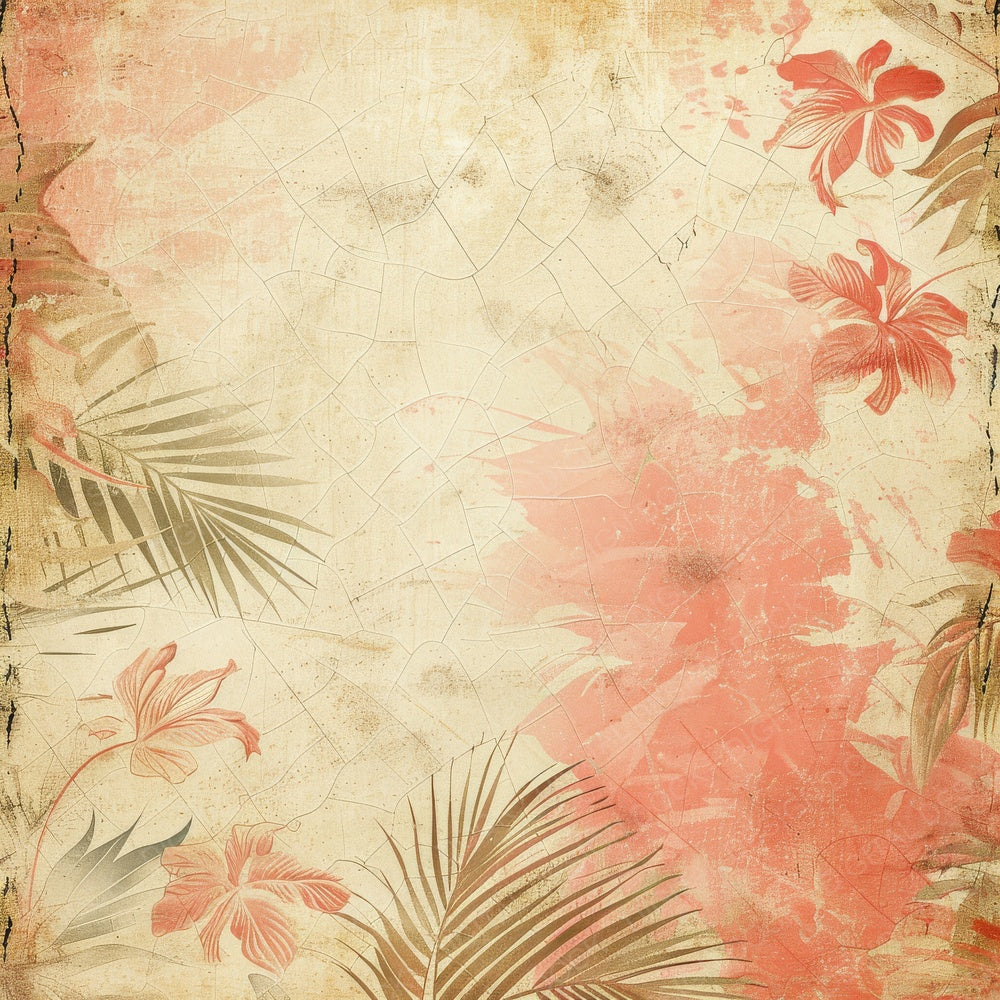 Vintage Digital Paper Pastel Pink Tropical Digital Paper Pack (DDD004274)