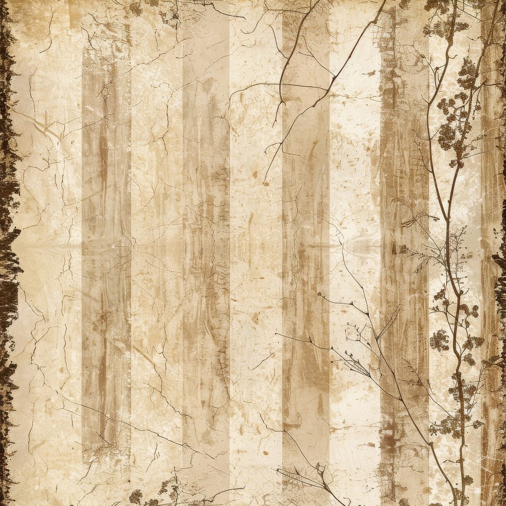 Vintage Digital Paper Sepia Floral Stripes Digital Paper Pack (DDD004282)