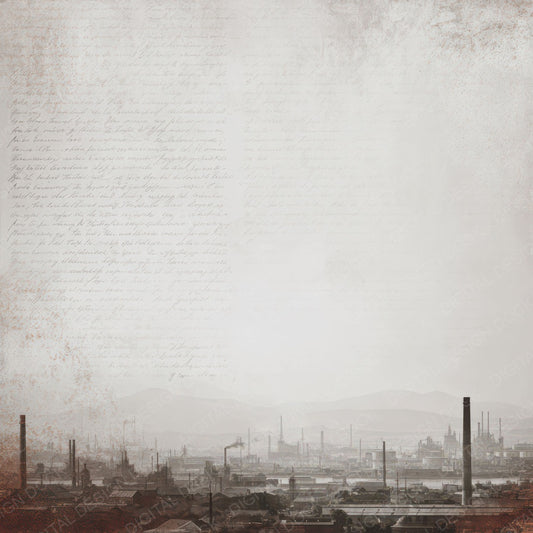 Vintage Factory Skyline Scene Digital Paper Pack (DDD012237)