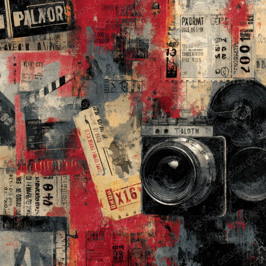 Vintage Film Collage Digital Paper Pack (DDD004298)