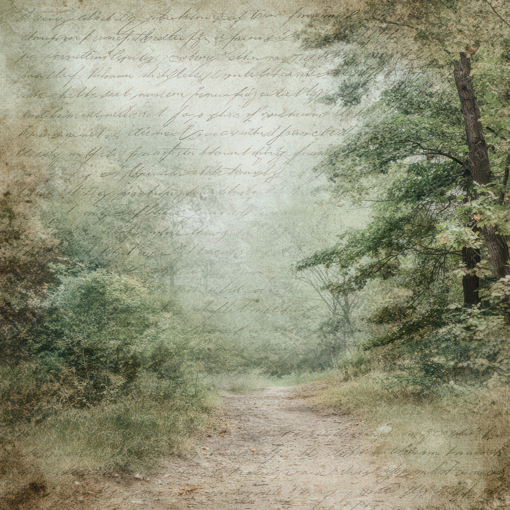 Vintage Forest Path Woodland Scene Digital Paper Pack (DDD008840)