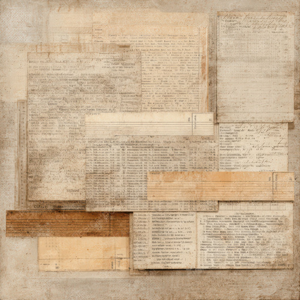 Vintage Library Index Card Background Digital Paper Pack (DDD008879)