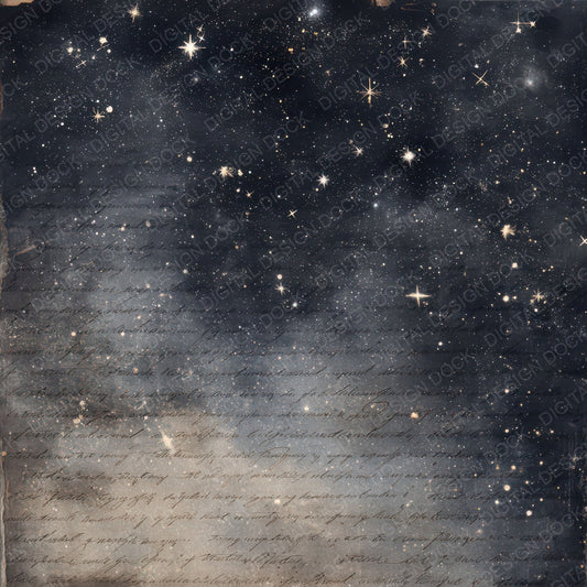 Vintage Night Sky Stars Scene Digital Paper Pack (DDD012195)