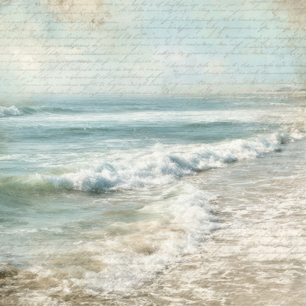 Vintage Ocean Wave Background Digital Paper Pack (DDD008846)