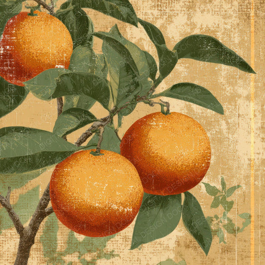 Vintage Orange Label Digital Paper Pack (DDD008664)