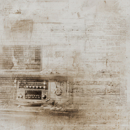 Vintage Radio Notes Background Digital Paper Pack (DDD008881)
