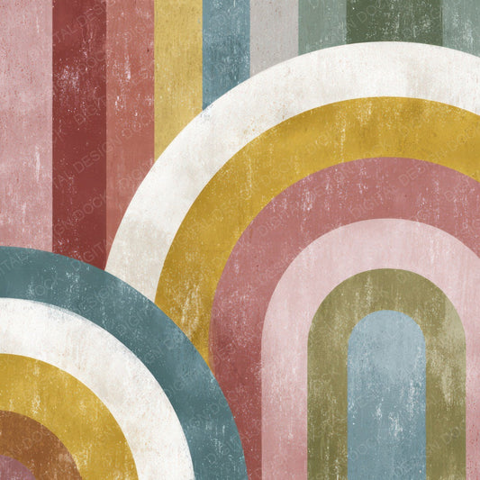 Vintage Rainbow Print Digital Paper Pack (DDD008626)