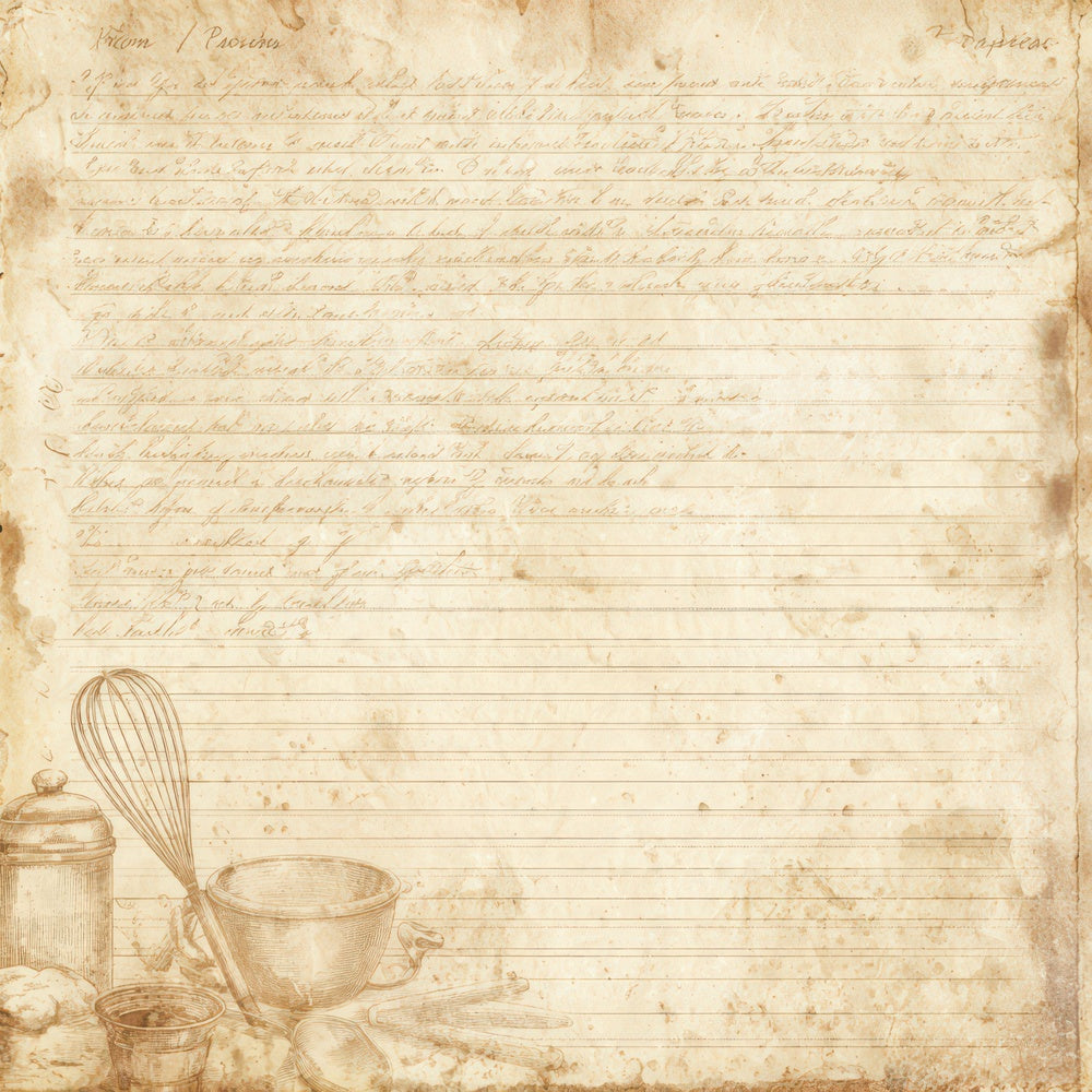Vintage Recipe Card Background Digital Paper Pack (DDD008882)