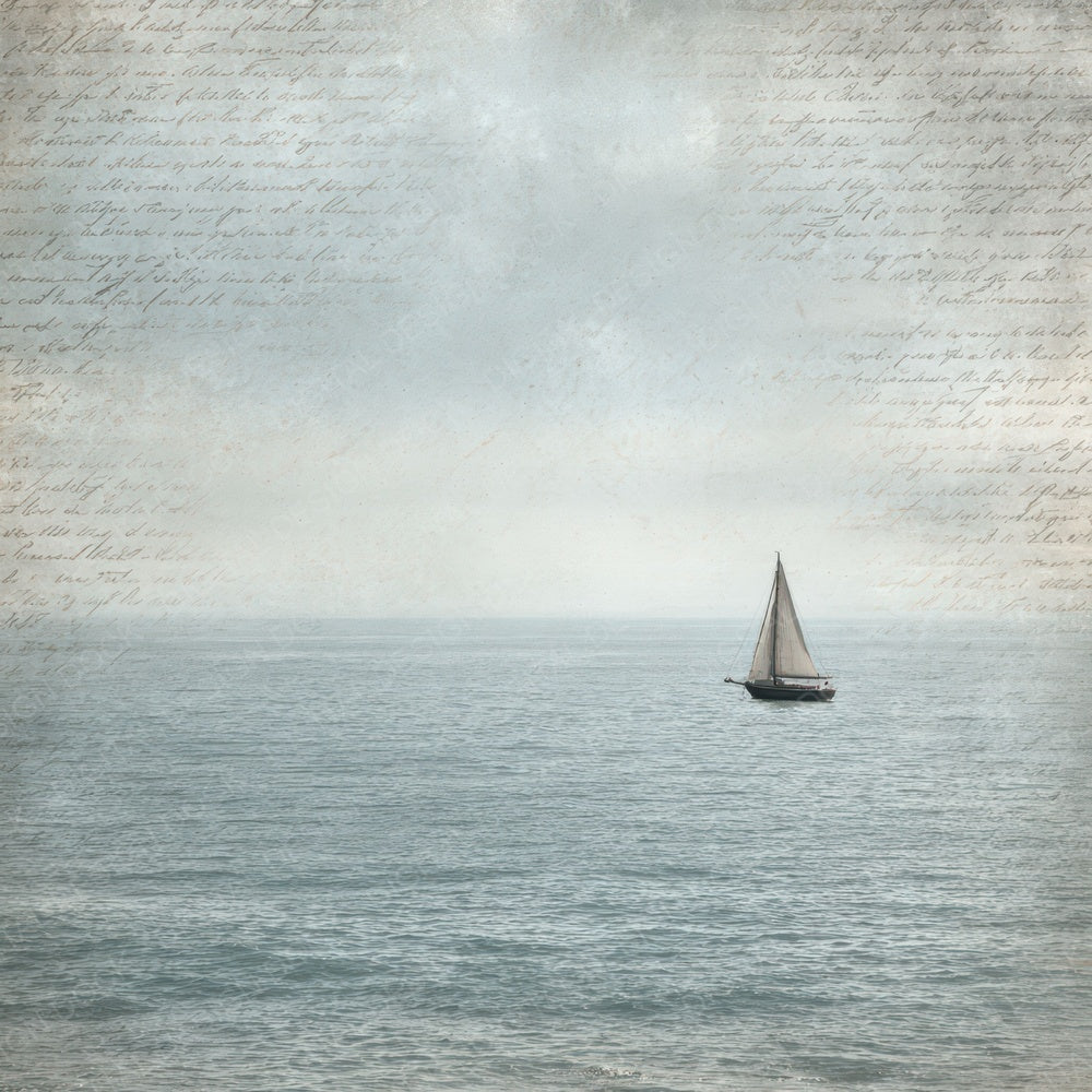 Vintage Sailboat Horizon Scene Digital Paper Pack (DDD012242)