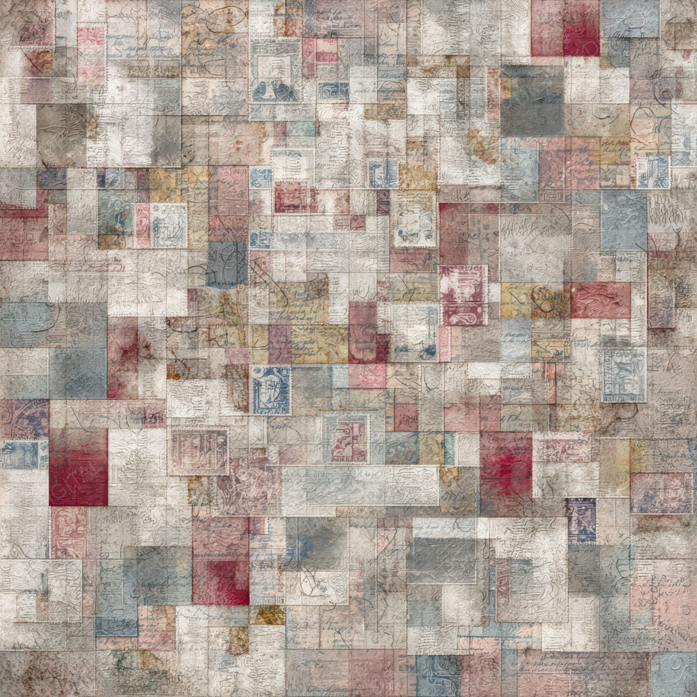 Vintage Stamp Collage Digital Paper Pack (DDD008207)
