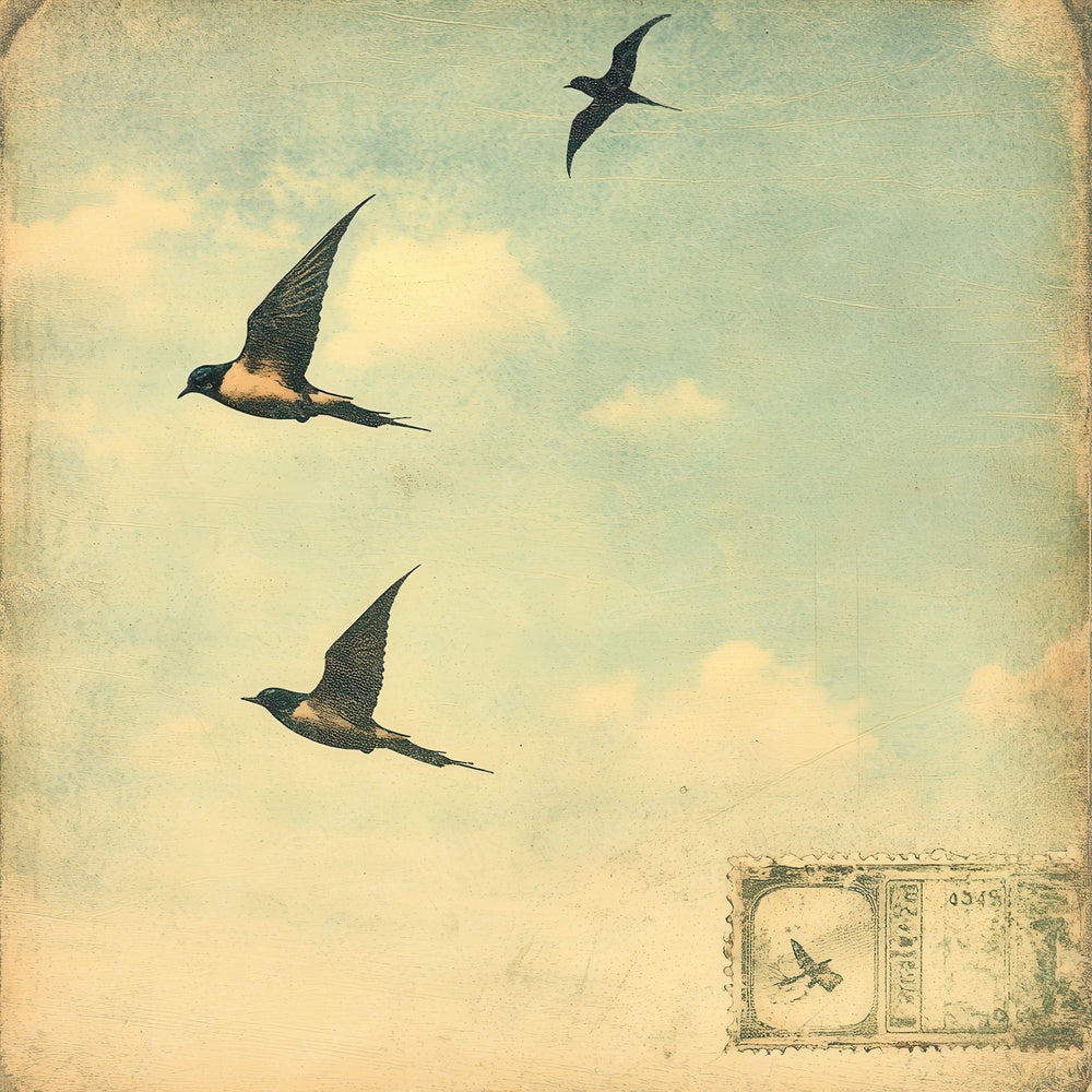 Vintage Swallow Sky Digital Paper Pack (DDD004314)