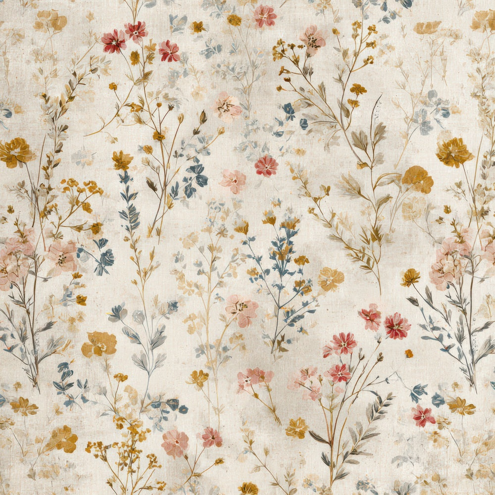 Vintage Textile Wildflowers Digital Paper Pack (DDD008563)