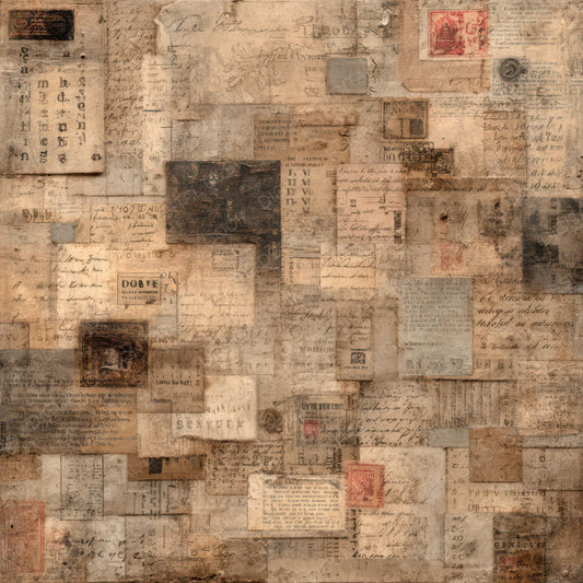 Vintage Typography Ephemera Background Digital Paper Pack (DDD007846)