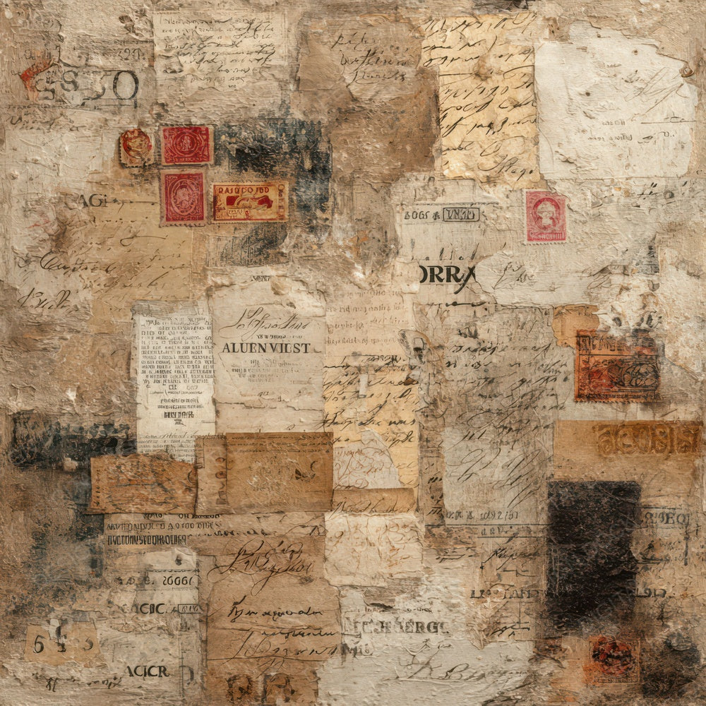 Vintage Typography Ephemera Background Digital Paper Pack (DDD007846)
