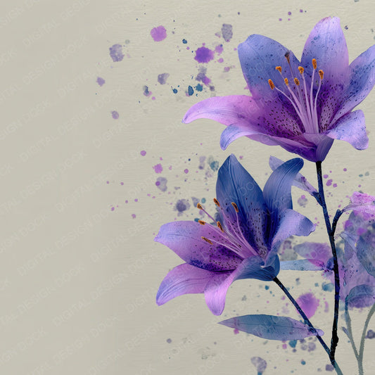 Violet Lily Blur Digital Paper Pack (DDD004323)