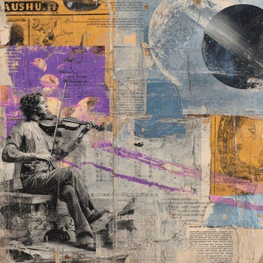 Violin Star Collage Digital Paper Pack (DDD004326)