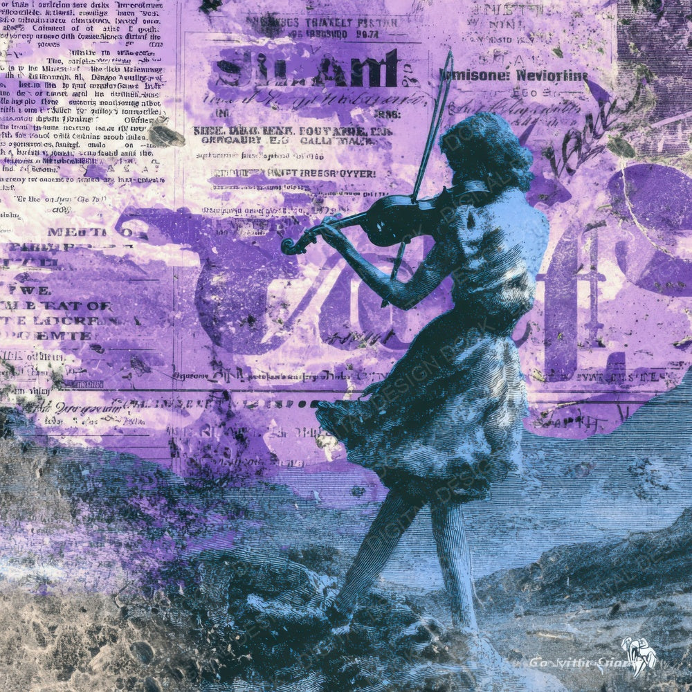 Violin Star Collage Digital Paper Pack (DDD004326)