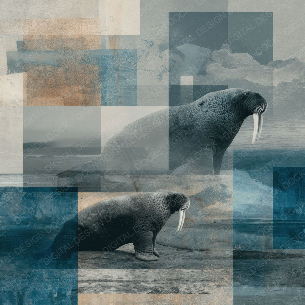 Walrus Polar Moodboard Digital Paper Pack (DDD004342)