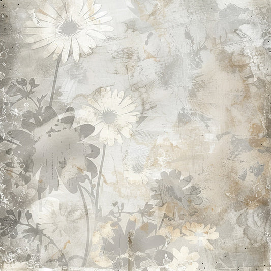 Warm Grey Floral Digital Paper Pack (DDD004350)