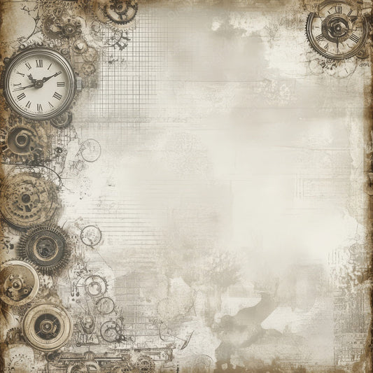Warm Sepia Clock Faces Digital Paper Pack (DDD004353)