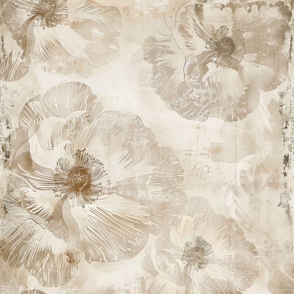 Warm Taupe Floral Digital Paper Pack (DDD004354)