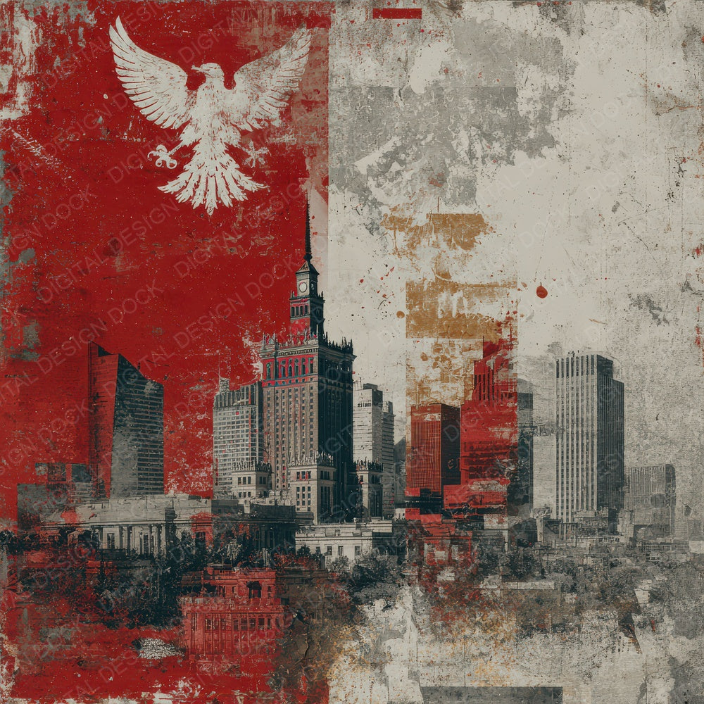 Warsaw Collage Resistance Eagle Map Digital Paper Pack (DDD004360)