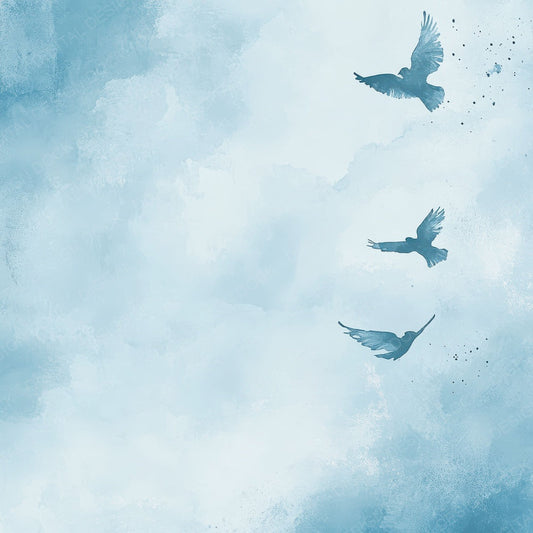 Watercolor Bird Cloud Digital Paper Pack (DDD004368)
