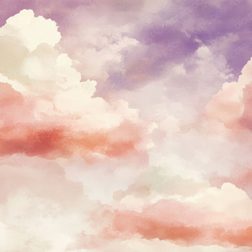 Watercolor Cloud Sky Digital Paper Pack (DDD004369)