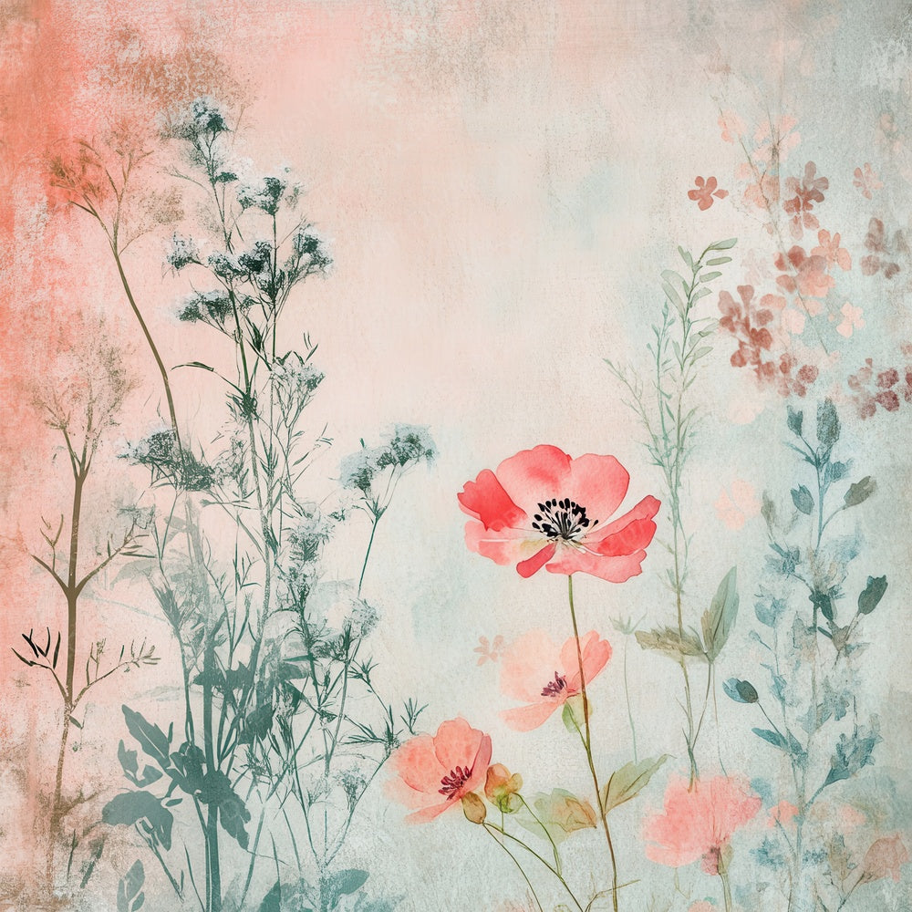 Watercolor Floral Mist Digital Paper Pack (DDD004370)