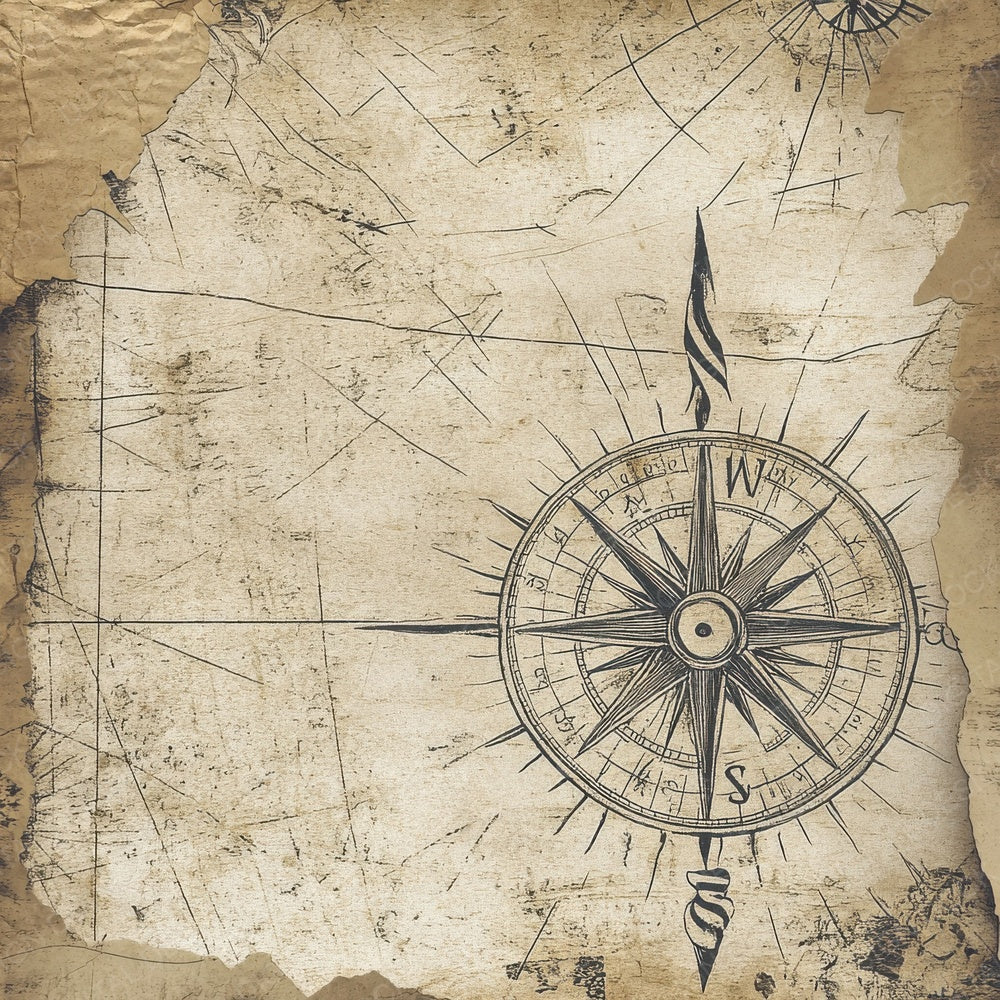 Weathered Mariners Compass Background Digital Paper Pack (DDD004387)